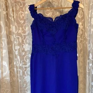 NWT Babyonline dress royal blue SZ 14 floor length